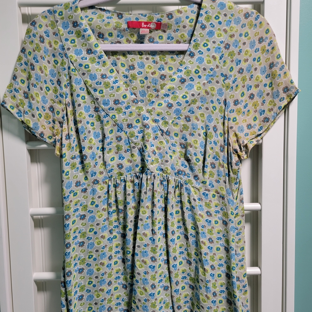 Boden Multicolor Floral Pattern Top UK Size 12; US Size 8